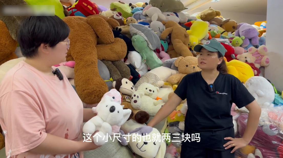 毛绒玩具按斤称，你听过吗？在商场娃娃机里的玩具、夜市摆摊套圈的玩具，在厂家拿货一个2、3块，你敢信？今天我们来厂家找老板聊一聊，看看到底是什么