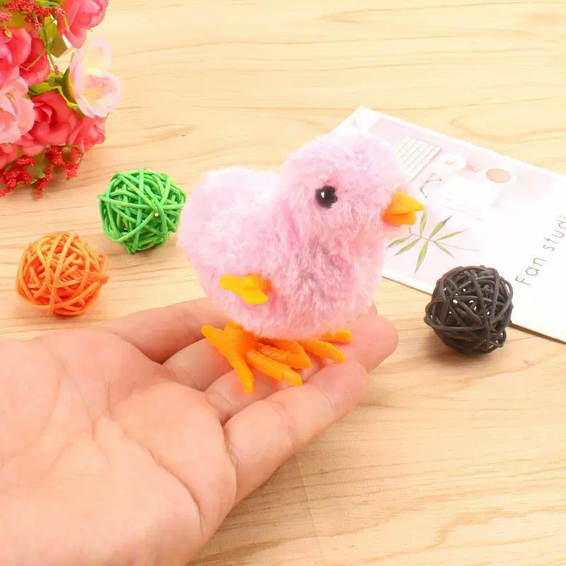 图片[1]-毛绒发条小鸡毛绒儿童上链鸡 热卖地摊玩具怀旧益智玩具批发