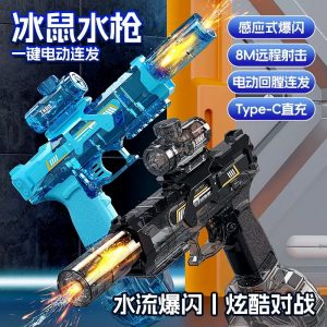 新款黑科技火光冰鼠电动连发水枪玩具儿童喷水高压强力射程远-义乌小商品供应商厂家联系方式汇总网站