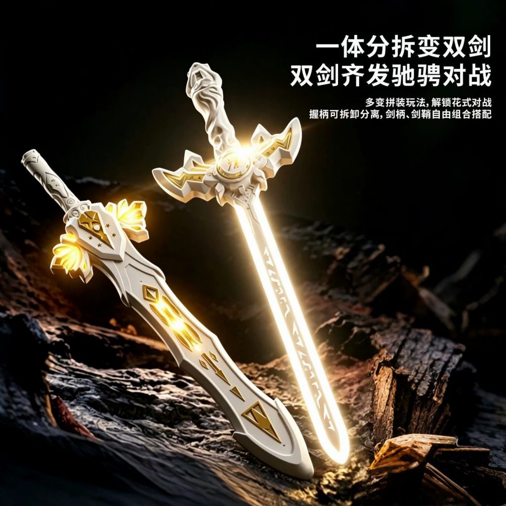 图片[3]-抖音同款雷帝光剑品牌儿童发光二合一金属炫彩激光剑地摊爆款批发