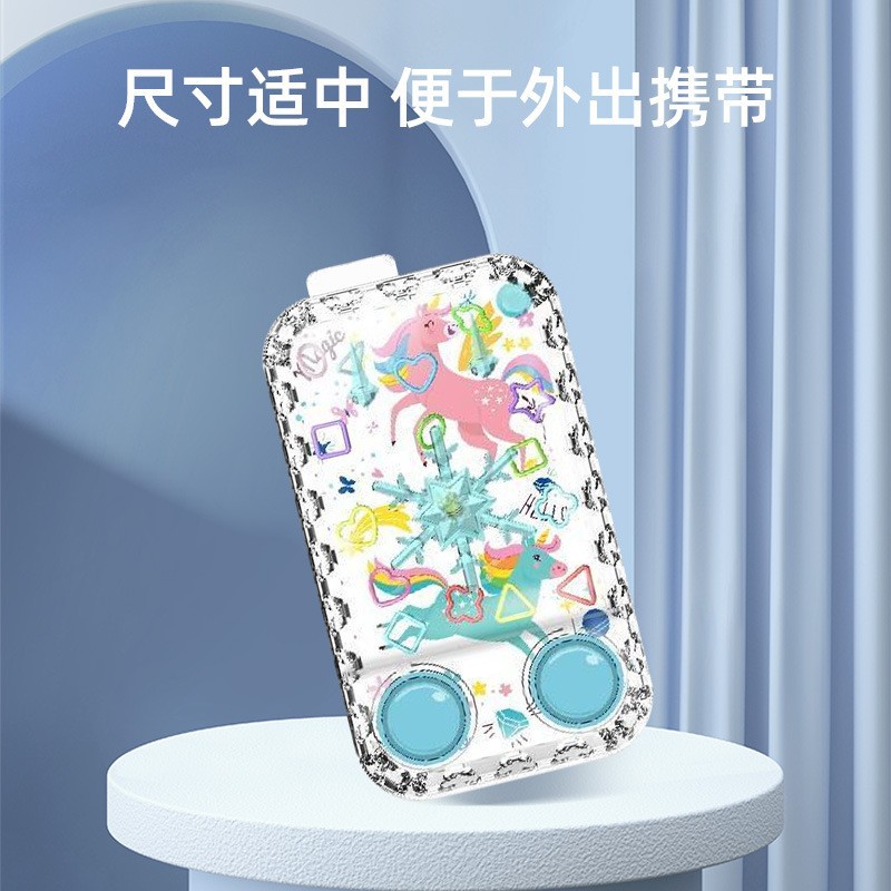 图片[5]-跨境专供儿童复古怀旧玩具独角兽套圈圈水机掌上游戏机电玩城礼品