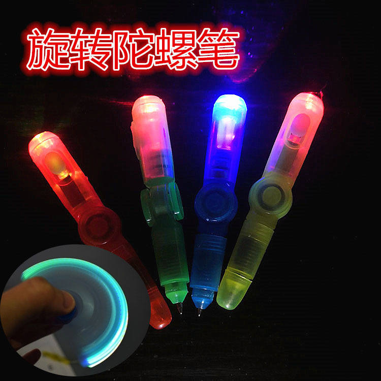 图片[10]-地摊发光玩具批发创意减压旋转LED灯笔圆珠笔儿童礼品陀螺笔带灯