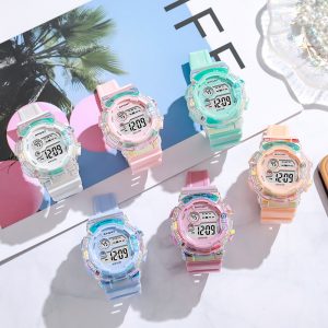 新款学生炫彩电子手表ins时尚手表中小学生运动多功能跨境电子表-义乌小商品供应商厂家联系方式汇总网站