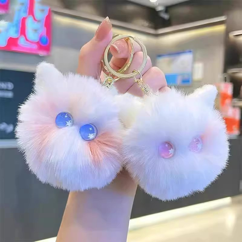 图片[4]-毛绒挂件猫咪钥匙扣跨境腮红猫咪毛绒公仔情侣钥匙扣工厂批发配件