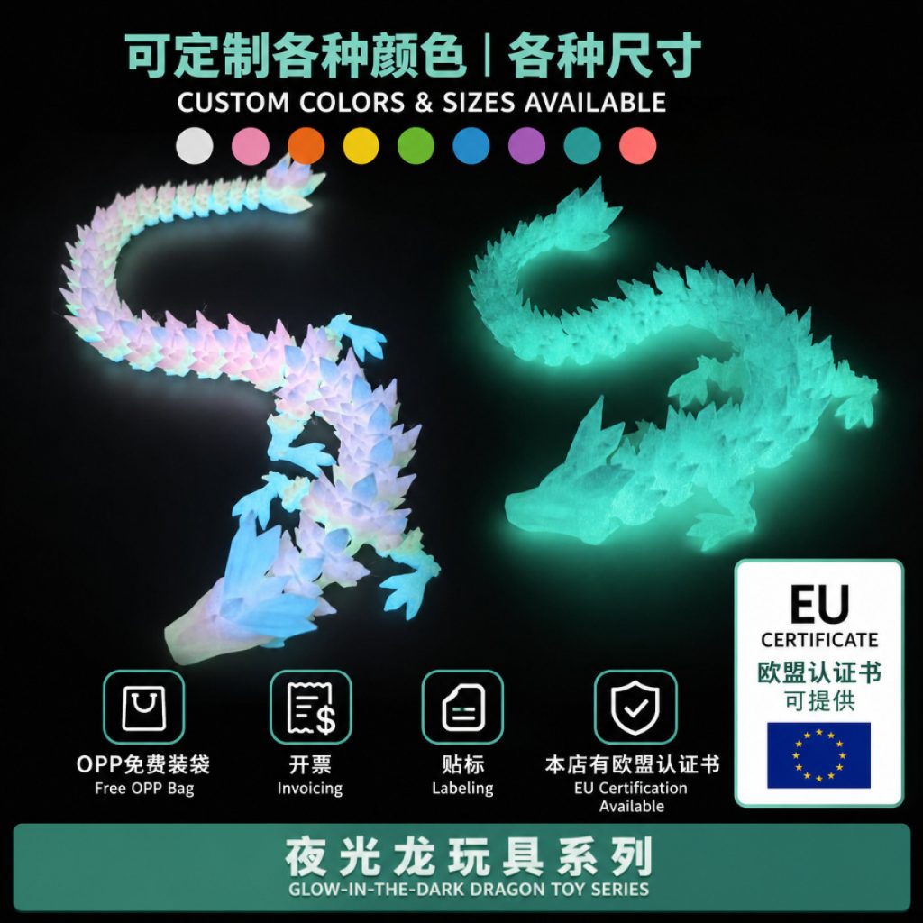 图片[9]-跨境专供3D打印双角龙宝关节活动大眼萌龙解压玩具摆件亚马逊爆款