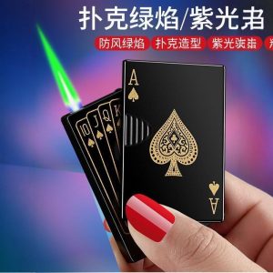 网红爆款打火机点火创意扑克牌打火机个性绿焰炫酷充气送男友礼物-义乌小商品供应商厂家联系方式汇总网站