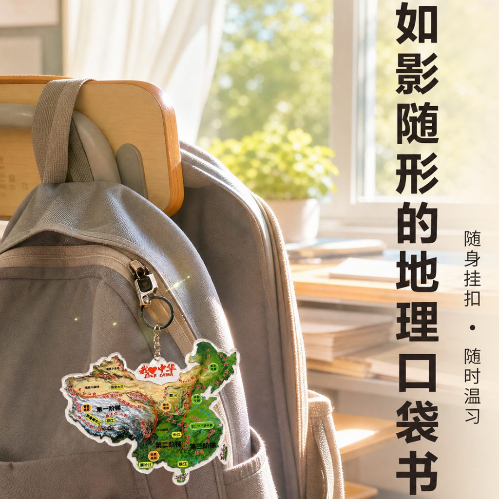 图片[17]-中国地形三阶梯地图钥匙扣山川脉络版图地理科普教具学生书包挂件