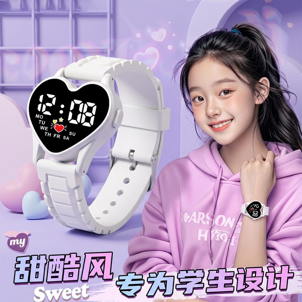 图片[18]-可爱爱心手表女学生儿童节礼物硅胶带夜光韩版时尚百搭女表看时间