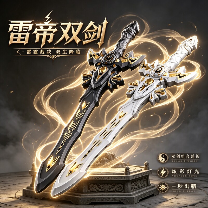 图片[6]-抖音同款雷帝光剑品牌儿童发光二合一金属炫彩激光剑地摊爆款批发
