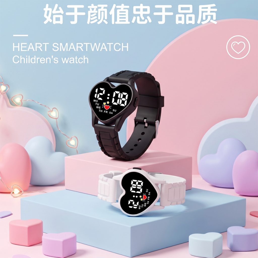 图片[19]-可爱爱心手表女学生儿童节礼物硅胶带夜光韩版时尚百搭女表看时间