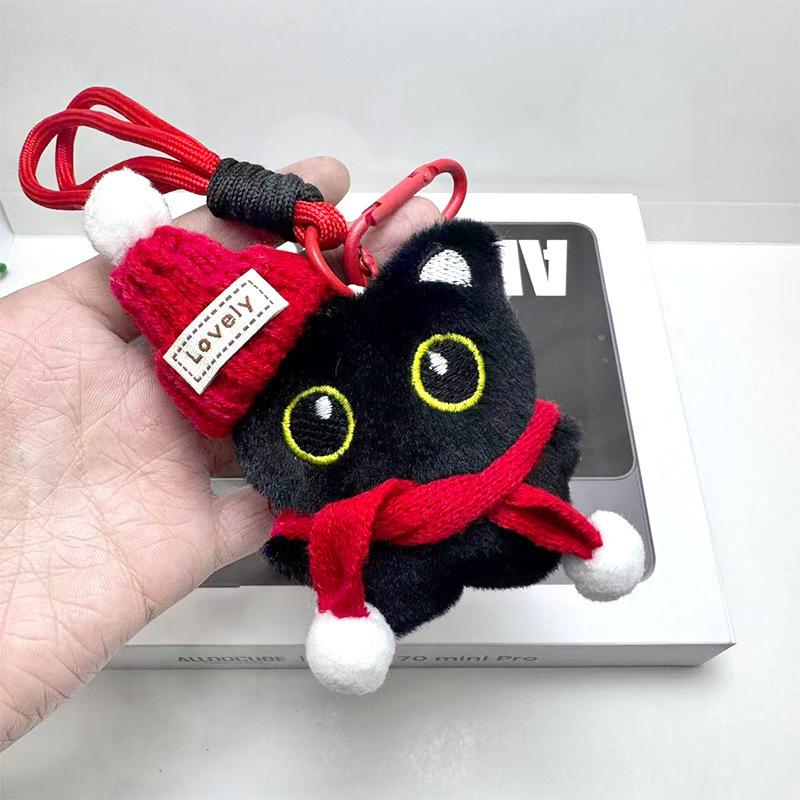 图片[11]-吱吱叫小玩偶批货小黑猫毛绒挂件钥匙扣包包挂饰餐饮店引流小礼品